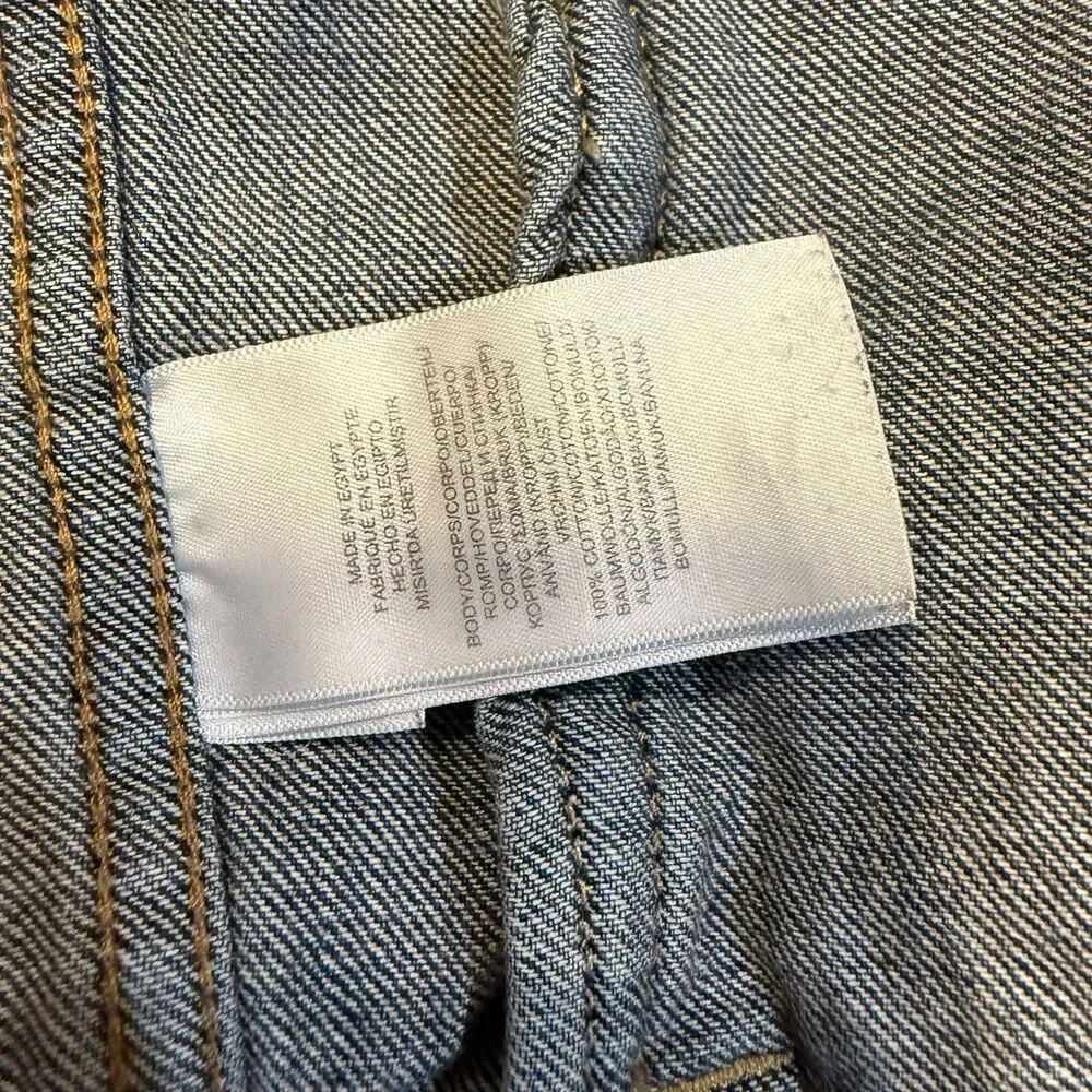 Ralph Lauren Jean Jacket M American Flag Girls Size 10-12 Medium Denim Dark Wash